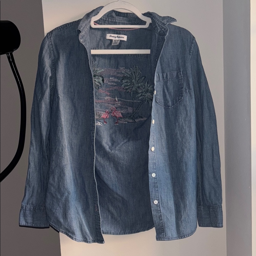 Tommy Bahama Blue Button Down Shirt for Casual Elegance